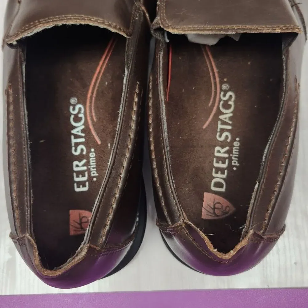 Deer Stag Andrew Mens Casual Loafers Dress Shoes Brown Size 9.5 Leather